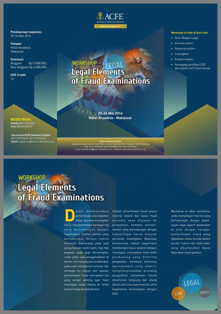 BROSUR WORKSHOP LEGAL ELEMENTS OF FRAUD EXAMINATIONS.cdr